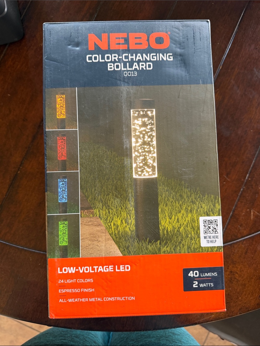 NEBO Color-Changing Bollard Low-Voltage LED - Black/Multicolor